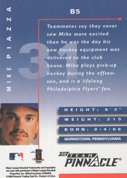 1998 Pinnacle Team Pinnacle Collector's Club #B5 Mike Piazza Back