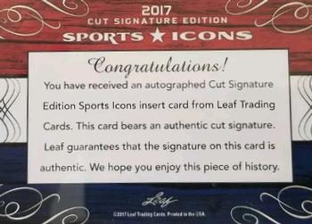 2017 Leaf Sports Icons Cut Signature Edition #NNO Eddie Arcaro Back