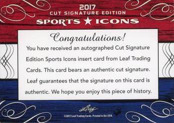 2017 Leaf Sports Icons Cut Signature Edition #NNO Will Harridge Back