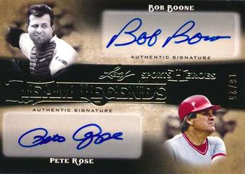 2016 Leaf Sports Heroes - Team Legends Autographs Gold #TL-03 Bob Boone / Pete Rose Front