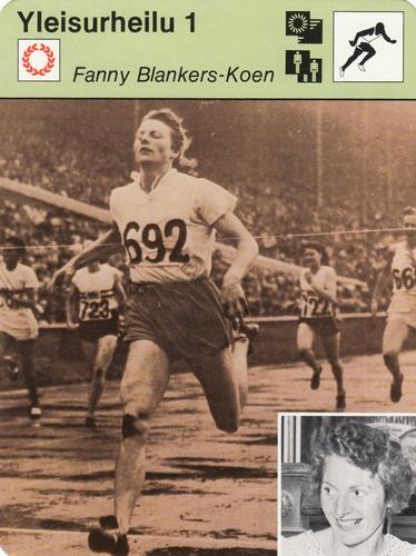 1977 Sportscaster Series 1 Finnish #01-05 Fanny Blankers-Koen Front