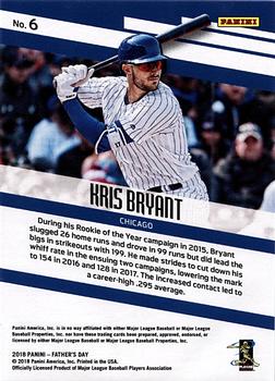 2018 Panini Father's Day #6 Kris Bryant Back
