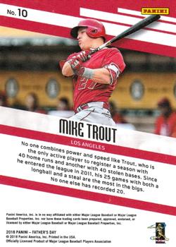 2018 Panini Father's Day #10 Mike Trout Back