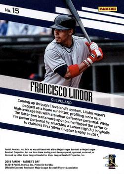 2018 Panini Father's Day #15 Francisco Lindor Back