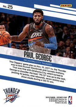 2018 Panini Father's Day #25 Paul George Back