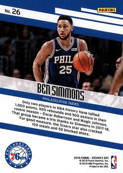 2018 Panini Father's Day #26 Ben Simmons Back
