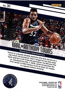 2018 Panini Father's Day #31 Karl-Anthony Towns Back
