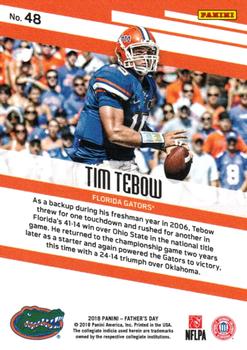 2018 Panini Father's Day #48 Tim Tebow Back