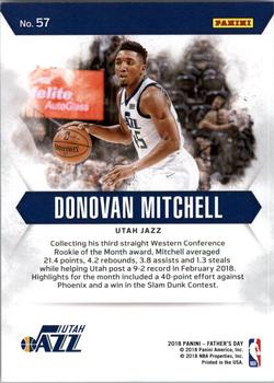 2018 Panini Father's Day #57 Donovan Mitchell Back