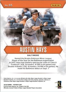 2018 Panini Father's Day #65 Austin Hays Back