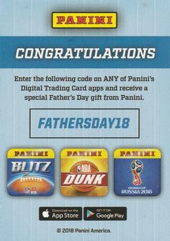 2018 Panini Father's Day #NNO 2018 Father's Day Ecard Code Back