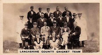 1927 British-American Tobacco Who's Who in Sports #18 Lancashire County Cricket Team Front