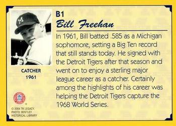 2004 TK Legacy Michigan Wolverines #B1 Bill Freehan Back