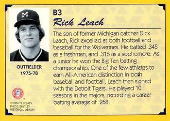 2004 TK Legacy Michigan Wolverines #B3 Rick Leach Back