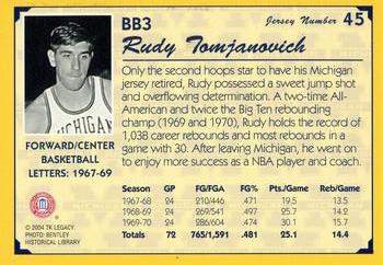 2004 TK Legacy Michigan Wolverines #BB3 Rudy Tomjanovich Back