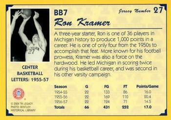 2004 TK Legacy Michigan Wolverines #BB7 Ron Kramer Back