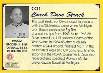 2004 TK Legacy Michigan Wolverines #CO1 Dave Strack Back