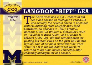 2004 TK Legacy Michigan Wolverines #CO2 Langdon Lea Back