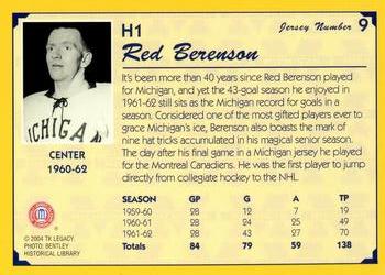 2004 TK Legacy Michigan Wolverines #H1 Red Berenson Back