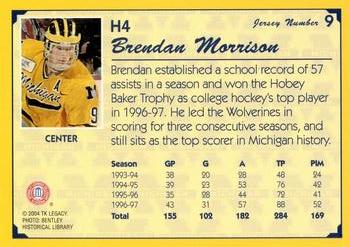 2004 TK Legacy Michigan Wolverines #H4 Brendan Morrison Back