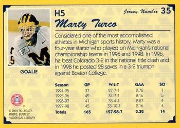 2004 TK Legacy Michigan Wolverines #H5 Marty Turco Back
