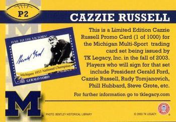 2004 TK Legacy Michigan Wolverines #P2 Cazzie Russell Back