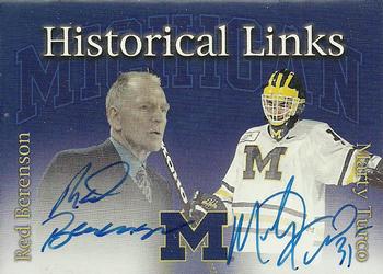 2004 TK Legacy Michigan Wolverines - Historical Links Autographs #HL1 Marty Turco / Red Berenson Front