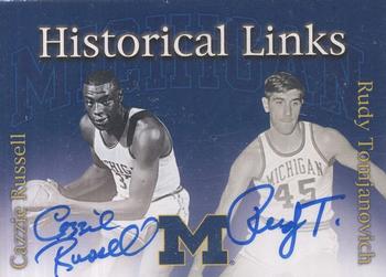 2004 TK Legacy Michigan Wolverines - Historical Links Autographs #HL2 Cazzie Russell / Rudy Tomjanovich Front
