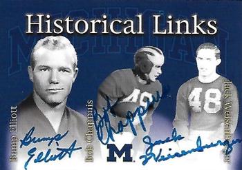 2004 TK Legacy Michigan Wolverines - Historical Links Autographs #HL5 Jack Weisenburger / Bob Chappuis / Bump Elliott Front