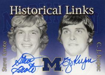 2004 TK Legacy Michigan Wolverines - Historical Links Autographs #HL6 Steve Grote / C.J. Kupec Front