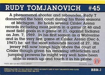 2004 TK Legacy Michigan Wolverines - Retired Numbers Autographs #BBR-2 Rudy Tomjanovich Back
