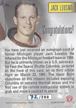 2004 TK Legacy Michigan Wolverines - Special Autographs #SP5 Jack Lousma Back