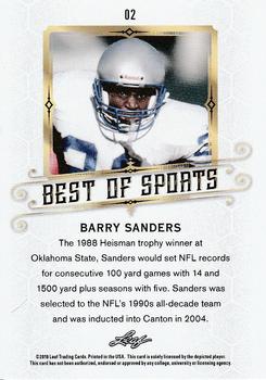 2018 Leaf Best of Sports #02 Barry Sanders Back