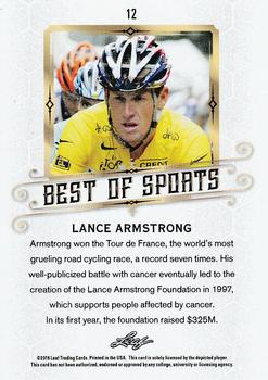 2018 Leaf Best of Sports #12 Lance Armstrong Back