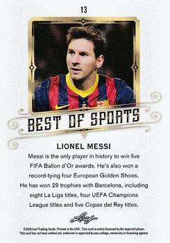 2018 Leaf Best of Sports #13 Lionel Messi Back