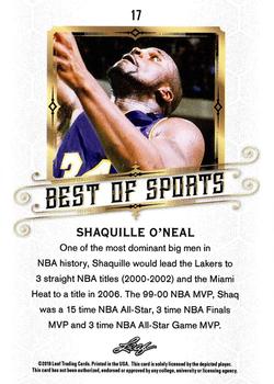 2018 Leaf Best of Sports #17 Shaquille O'Neal Back