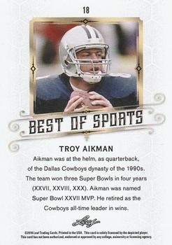 2018 Leaf Best of Sports #18 Troy Aikman Back