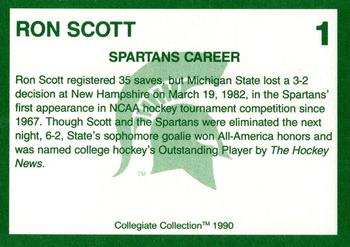 1990 Collegiate Collection Michigan State Spartans - Promos #1 Ron Scott Back
