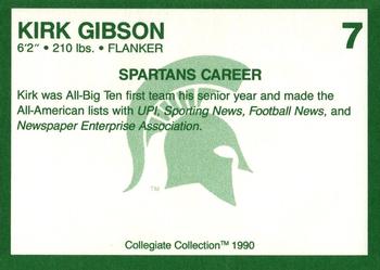 1990 Collegiate Collection Michigan State Spartans - Promos #7 Kirk Gibson Back