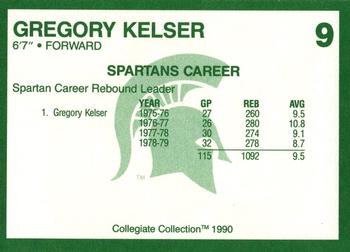 1990 Collegiate Collection Michigan State Spartans - Promos #9 Greg Kelser Back