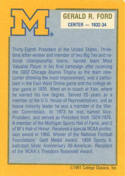 1991 College Classics Michigan Wolverines #NNO Gerald Ford Back
