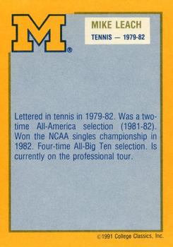 1991 College Classics Michigan Wolverines #NNO Mike Leach Back