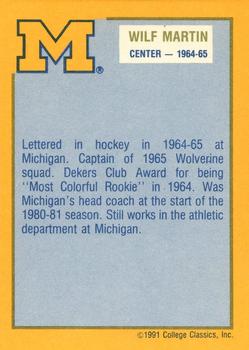 1991 College Classics Michigan Wolverines #NNO Wilf Martin Back