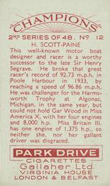 1935 Gallaher Champions 2nd Series #12 Hubert Scott-Paine Back
