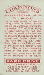 1935 Gallaher Champions 2nd Series #32 Wal Handley Back
