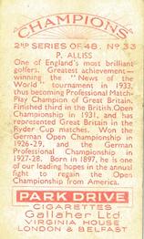1935 Gallaher Champions 2nd Series #33 Percy Alliss Back