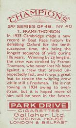 1935 Gallaher Champions 2nd Series #40 Thomas Frame-Thomson Back