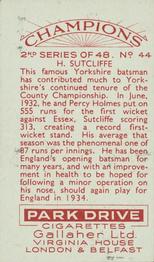 1935 Gallaher Champions 2nd Series #44 Herbert Sutcliffe Back