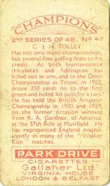 1935 Gallaher Champions 2nd Series #47 Cyril Tolley Back