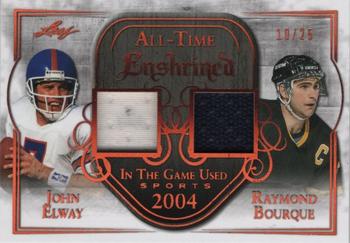 2018 Leaf In The Game Used Sports - All-Time Enshrined Relics #ATE-03 John Elway / Raymond Bourque Front
